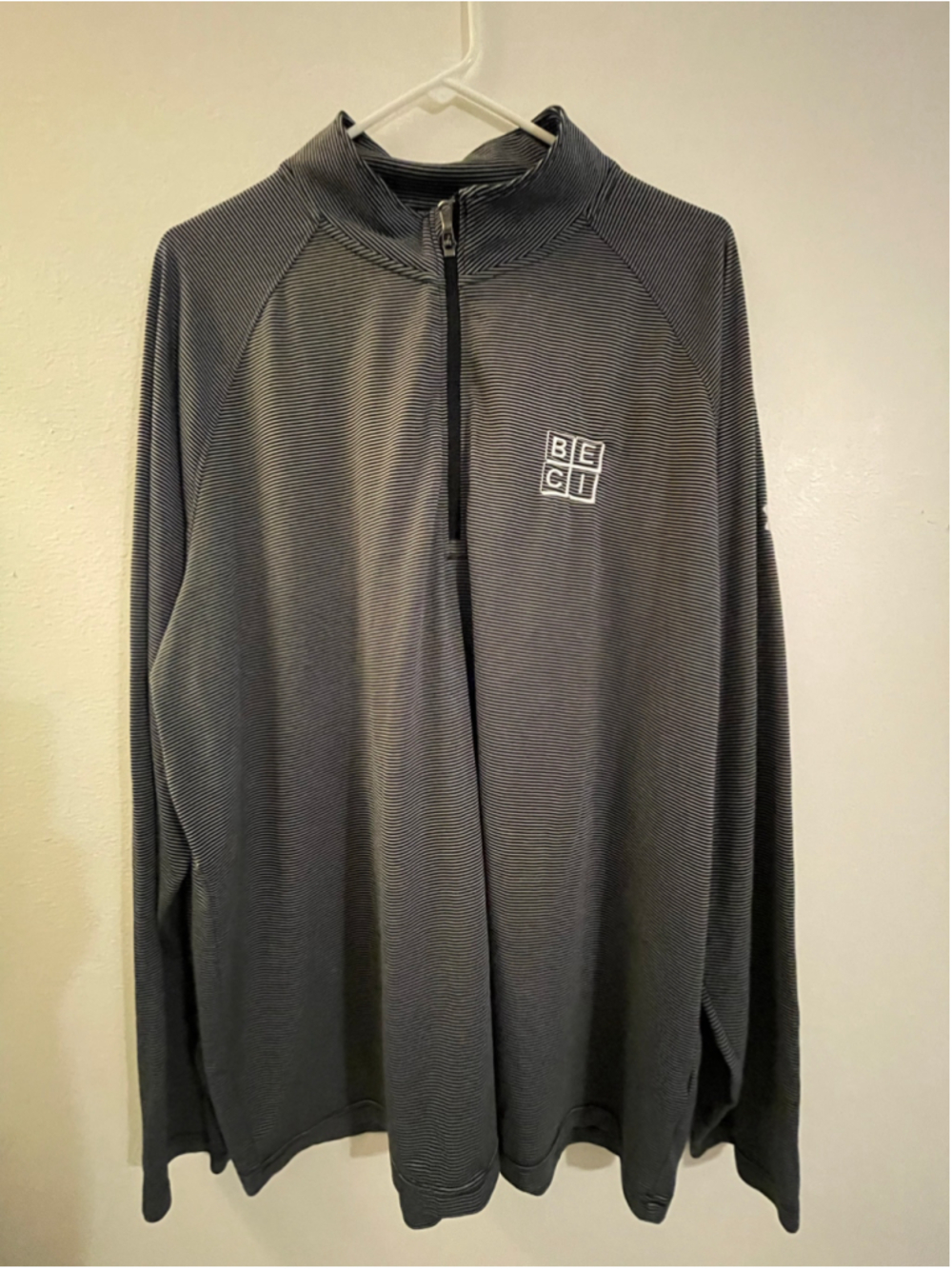 Men's Under Armour HeatGear 1/4 Zip Long Sleeve Shirt Grey Black 3XL